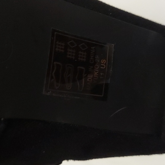 Over The Knee Black Faux Suede Boots Womens 11M Thigh High Stretch 4" Heel - Picture 9 of 9